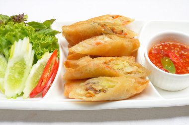 Kızarmış Çin geleneksel bahar rulo gıda