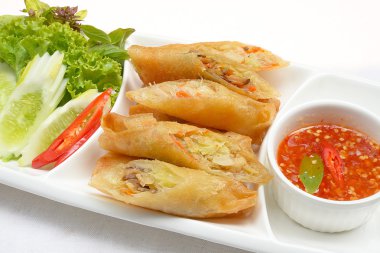 Kızarmış Çin geleneksel bahar rulo gıda