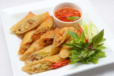 Kızarmış Çin geleneksel bahar rulo gıda
