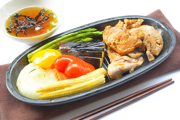 Japanese cuisine .Japanese pork Steak