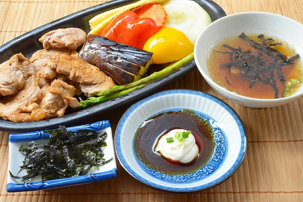 日本料理.japanese 猪肉牛排 — 图库照片