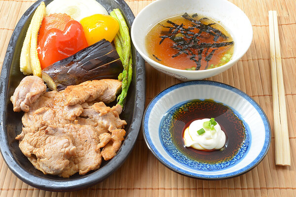Japanese cuisine .Japanese pork Steak