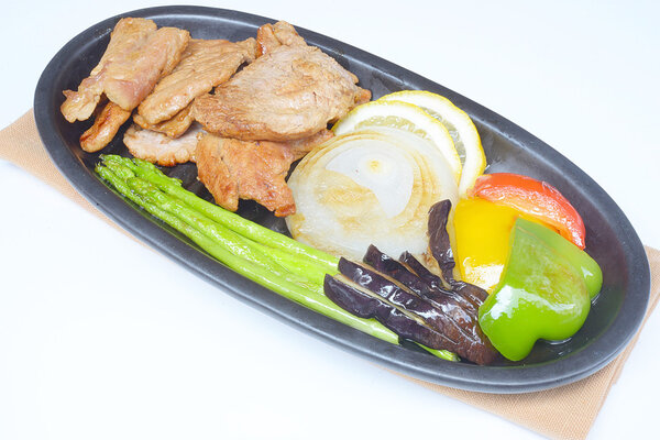 Japanese cuisine .Japanese pork Steak