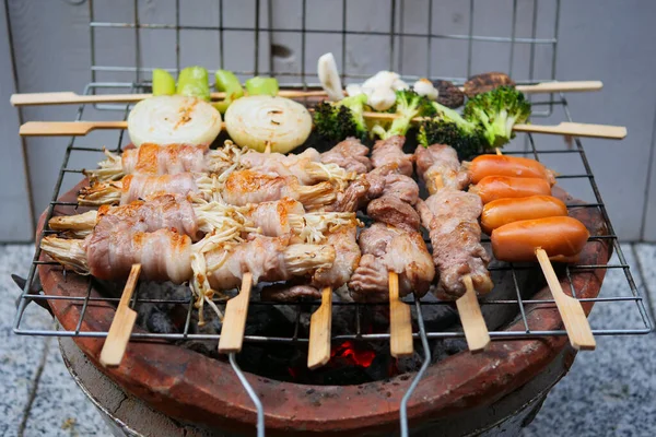 Group Mala Grilled Barbecue Bbq Sichuan Pepper Hot Spicy Delicious — Stock Photo, Image