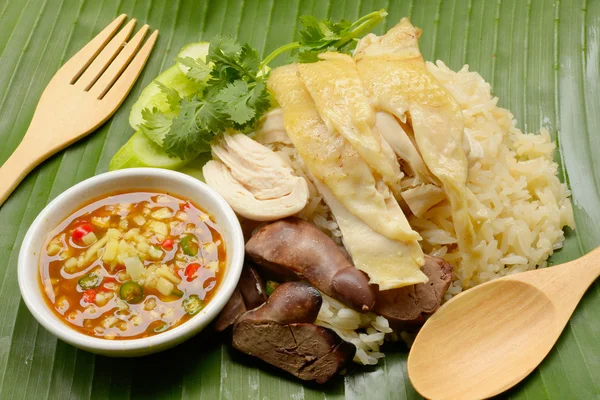 Steam Chicken with Rice — Stock Photo, Image