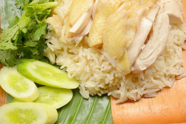 Steam Chicken with Rice — Stock Photo, Image