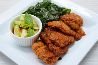 Kızarmış Balık köftesi Tayland gıda