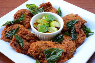 Kızarmış Balık köftesi Tayland gıda