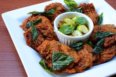 Kızarmış Balık köftesi Tayland gıda