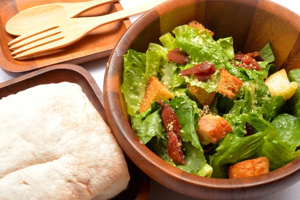 Traditional Caesar Salad with bacon — Stock Photo, Image