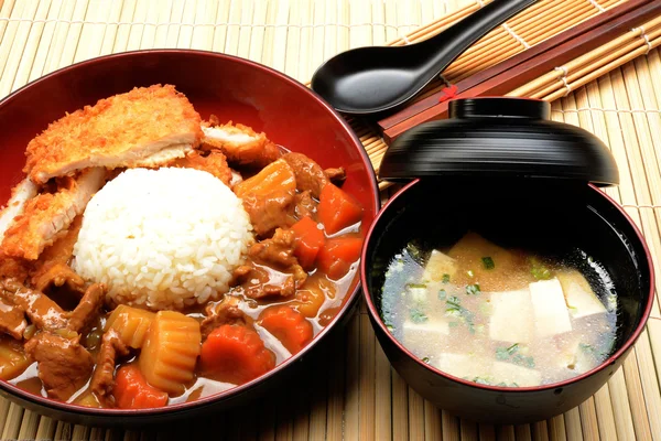 Japonais nourriture friture porc curry — Photo