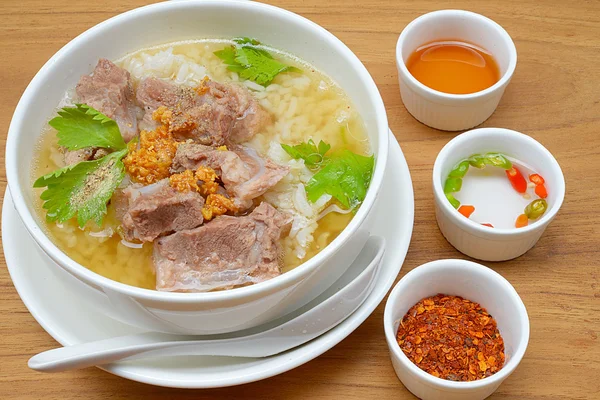 Pork ribs soup with rice — Stock Image Pork ribs soup with rice Royalty Free Stock Photos