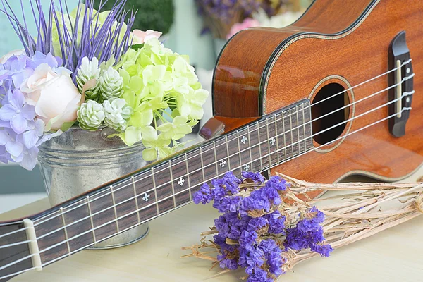 Ukulele vintage sesi stil ahşap tablo