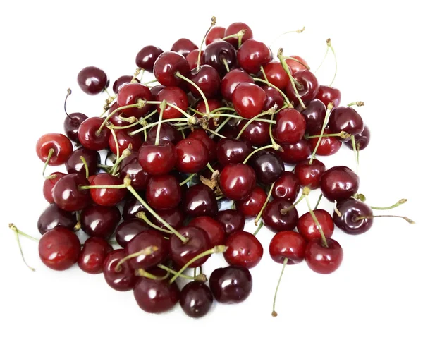 Isolated dark sweet cherries — Stock Photo, Image