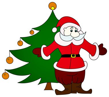 Noel Baba ve Noel ağacı.