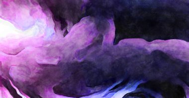 Soyut suluboya sanat eserleri. Fırça boyalı dijital resim. Renkli yaratıcı suluboya çizimi.