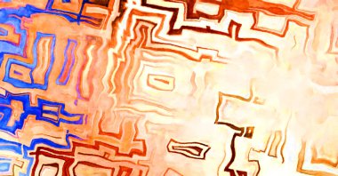 Soyut suluboya sanat eserleri. Fırça boyalı dijital resim. Renkli yaratıcı suluboya çizimi.