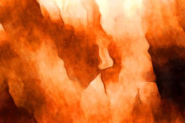 Soyut suluboya sanat eserleri. Fırça boyalı dijital resim. Renkli yaratıcı suluboya çizimi.