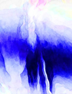 Soyut suluboya sanat eserleri. Fırça boyalı dijital resim. Renkli yaratıcı suluboya çizimi.