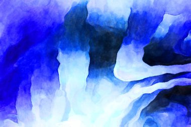 Soyut suluboya sanat eserleri. Fırça boyalı dijital resim. Renkli yaratıcı suluboya çizimi.