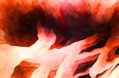 Soyut suluboya sanat eserleri. Fırça boyalı dijital resim. Renkli yaratıcı suluboya çizimi.