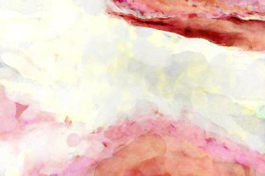 Soyut suluboya sanat eserleri. Fırça boyalı dijital resim. Renkli yaratıcı suluboya çizimi.