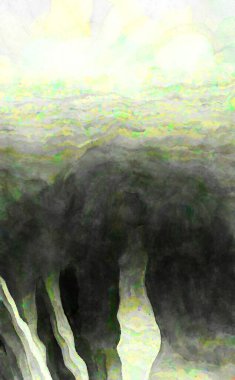 Soyut suluboya sanat eserleri. Fırça boyalı dijital resim. Renkli yaratıcı suluboya çizimi.