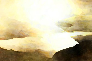 Soyut suluboya sanat eserleri. Fırça boyalı dijital resim. Renkli yaratıcı suluboya çizimi.