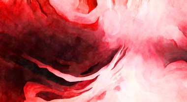 Soyut suluboya sanat eserleri. Fırça boyalı dijital resim. Renkli yaratıcı suluboya çizimi.