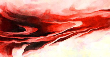 Soyut suluboya sanat eserleri. Fırça boyalı dijital resim. Renkli yaratıcı suluboya çizimi.