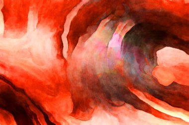 Soyut suluboya sanat eserleri. Fırça boyalı dijital resim. Renkli yaratıcı suluboya çizimi.