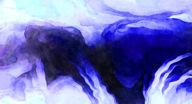 Soyut suluboya sanat eserleri. Fırça boyalı dijital resim. Renkli yaratıcı suluboya çizimi.