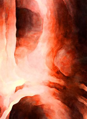 Soyut suluboya sanat eserleri. Fırça boyalı dijital resim. Renkli yaratıcı suluboya çizimi.