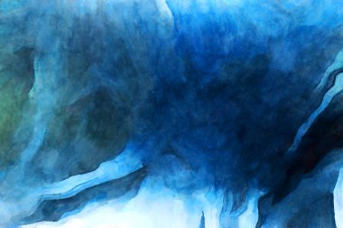 Soyut suluboya sanat eserleri. Fırça boyalı dijital resim. Renkli yaratıcı suluboya çizimi.