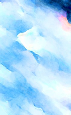 Soyut suluboya sanat eserleri. Fırça boyalı dijital resim. Renkli yaratıcı suluboya çizimi.