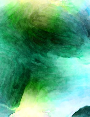 Soyut suluboya sanat eserleri. Fırça boyalı dijital resim. Renkli yaratıcı suluboya çizimi.