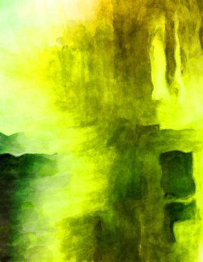 Soyut suluboya sanat eserleri. Fırça boyalı dijital resim. Renkli yaratıcı suluboya çizimi.