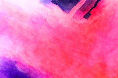 Soyut suluboya sanat eserleri. Fırça boyalı dijital resim. Renkli yaratıcı suluboya çizimi.