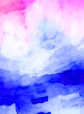 Soyut suluboya sanat eserleri. Fırça boyalı dijital resim. Renkli yaratıcı suluboya çizimi.