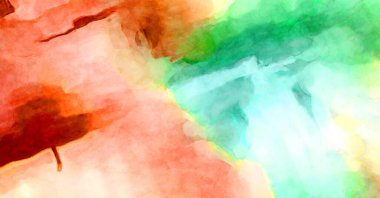 Soyut suluboya sanat eserleri. Fırça boyalı dijital resim. Renkli yaratıcı suluboya çizimi.