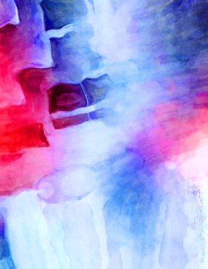 Soyut suluboya sanat eserleri. Fırça boyalı dijital resim. Renkli yaratıcı suluboya çizimi.