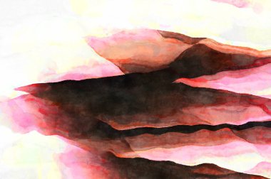 Soyut suluboya sanat eserleri. Fırça boyalı dijital resim. Renkli yaratıcı suluboya çizimi.