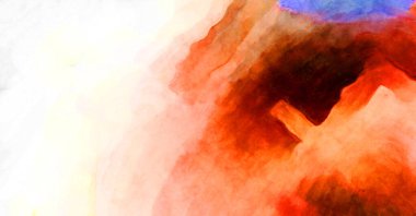 Soyut suluboya sanat eserleri. Fırça boyalı dijital resim. Renkli yaratıcı suluboya çizimi.