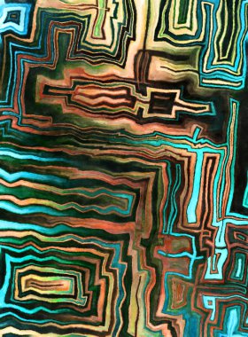 Soyut suluboya sanat eserleri. Fırça boyalı dijital resim. Renkli yaratıcı suluboya çizimi.