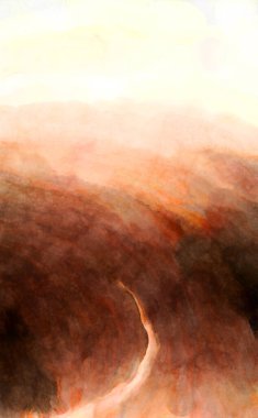 Soyut suluboya sanat eserleri. Fırça boyalı dijital resim. Renkli yaratıcı suluboya çizimi.