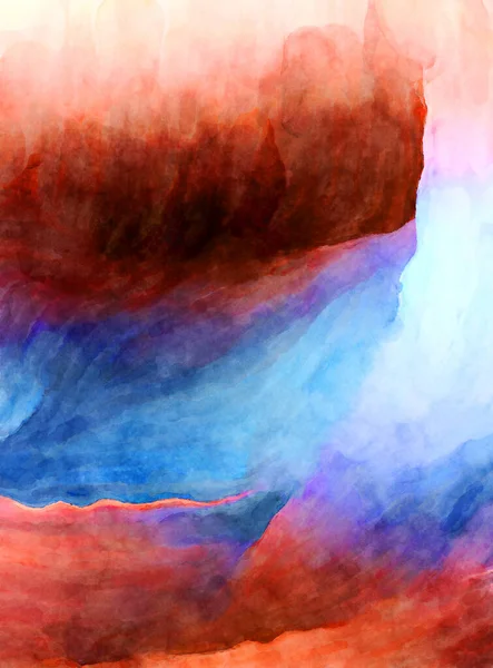 Expressive Abstract Watercolor Artwork Brush Painted Digital Art Painting Colorful — Stock Photo, Image