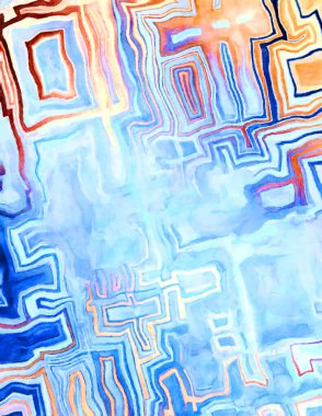 Soyut suluboya sanat eserleri. Fırça boyalı dijital resim. Renkli yaratıcı suluboya çizimi.