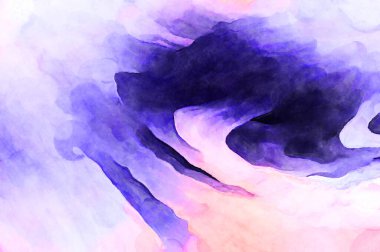 Soyut suluboya sanat eserleri. Fırça boyalı dijital resim. Renkli yaratıcı suluboya çizimi.