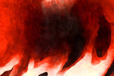 Soyut suluboya sanat eserleri. Fırça boyalı dijital resim. Renkli yaratıcı suluboya çizimi.