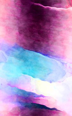 Soyut suluboya sanat eserleri. Fırça boyalı dijital resim. Renkli yaratıcı suluboya çizimi.